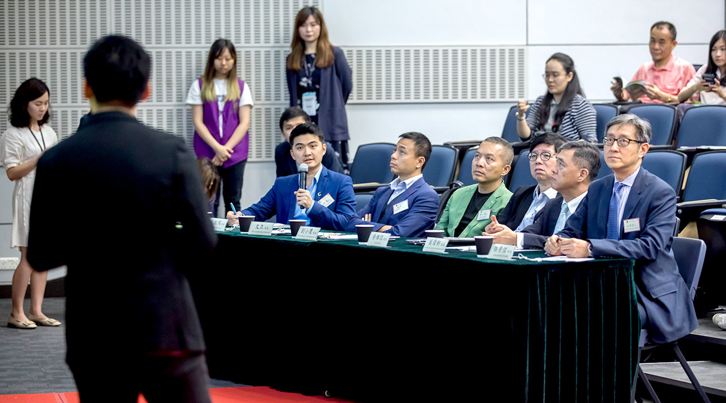 On the judging panel at CUHK’s entrepreneurship competition <em>(Source: AAO) </em>