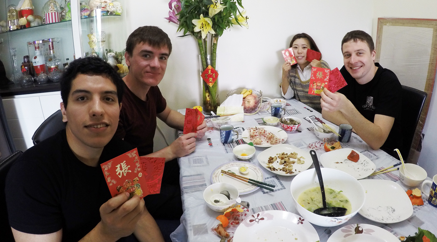 Exchange students visit a local student’s home during the Chinese New Year to experience the traditional festivities <em>(Photo provided by Ruby Cheung)</em>