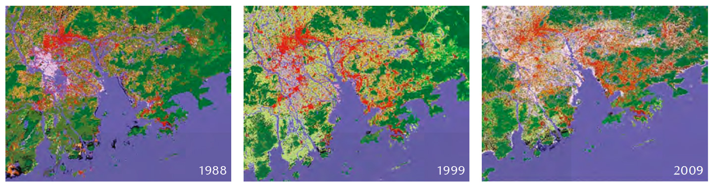 珠江三角洲的市區氣候圖，揭示二十年來的城市發展