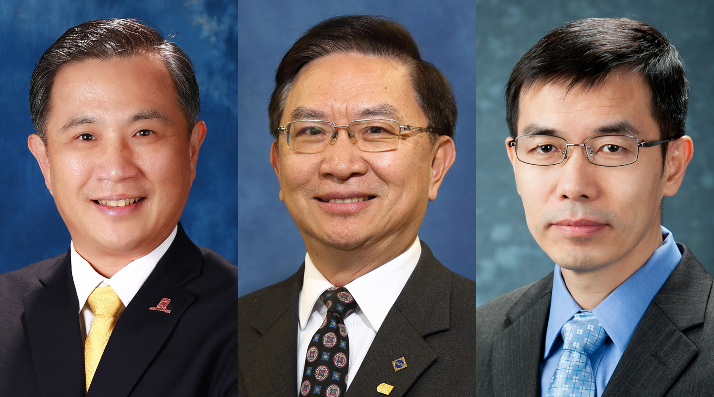 From left: Prof. Irwin King, Prof. Michael Lyu and Prof. Sean Tang