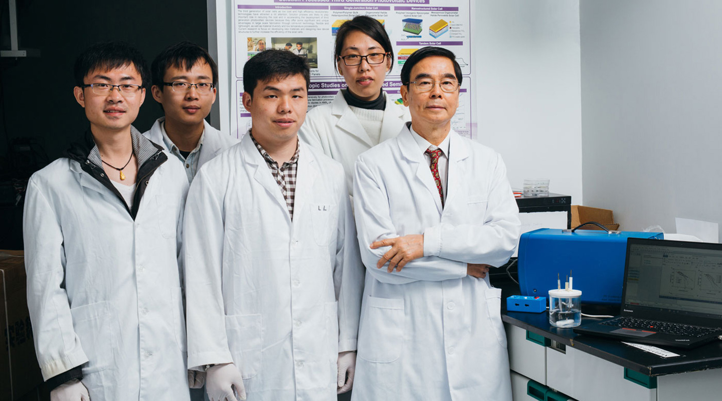 Professor Wong with his research students