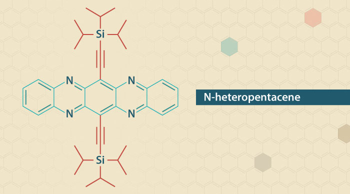An n-type organic semiconductor based on nitrogen-containing pentacene (N-heteropentacene)