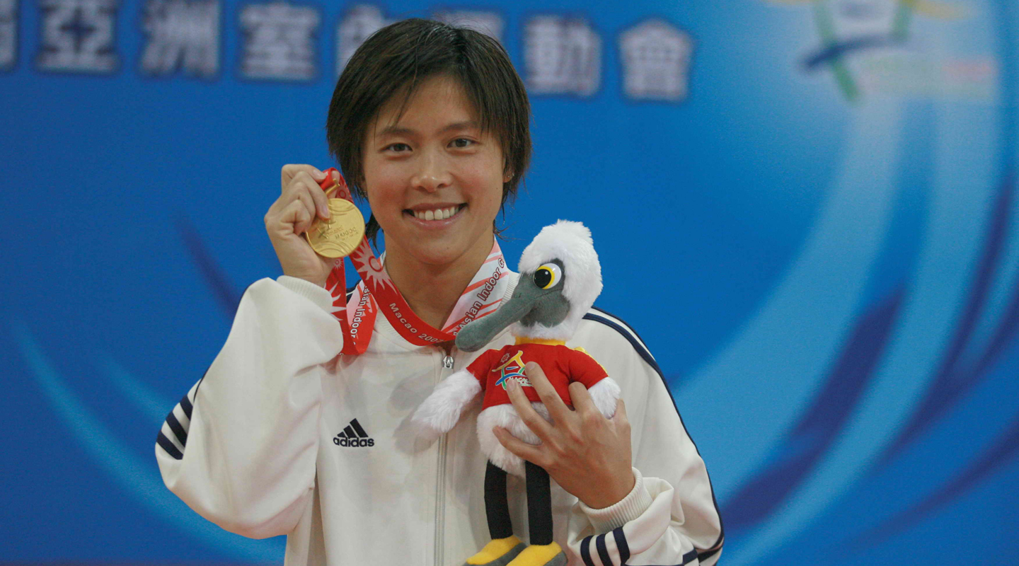 曉慧於2007年亞洲室內運動會取得八面金牌<em>（受訪者提供）</em>