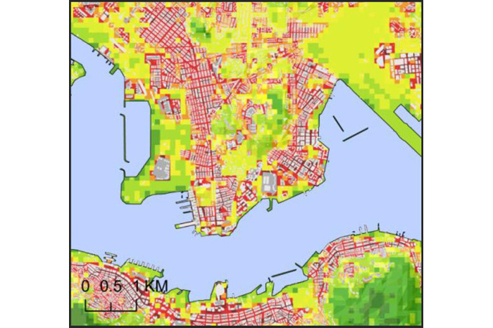Hong Kong Urban Climatic Analysis Map indicates the thermal load and dynamic potential in different areas of Hong Kong, showing the most severe condition in areas like Mongkok, Central and Causeway Bay.