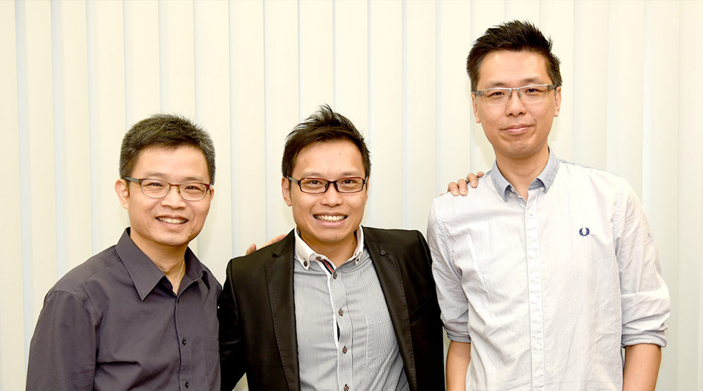 <em>(From left) </em>Dr. David Chow, Dr. Fred Ku and Dr. Andrew Yuen from the Department of Decision Sciences and Managerial Economics <em>(Photo by ISO Staff)</em>
