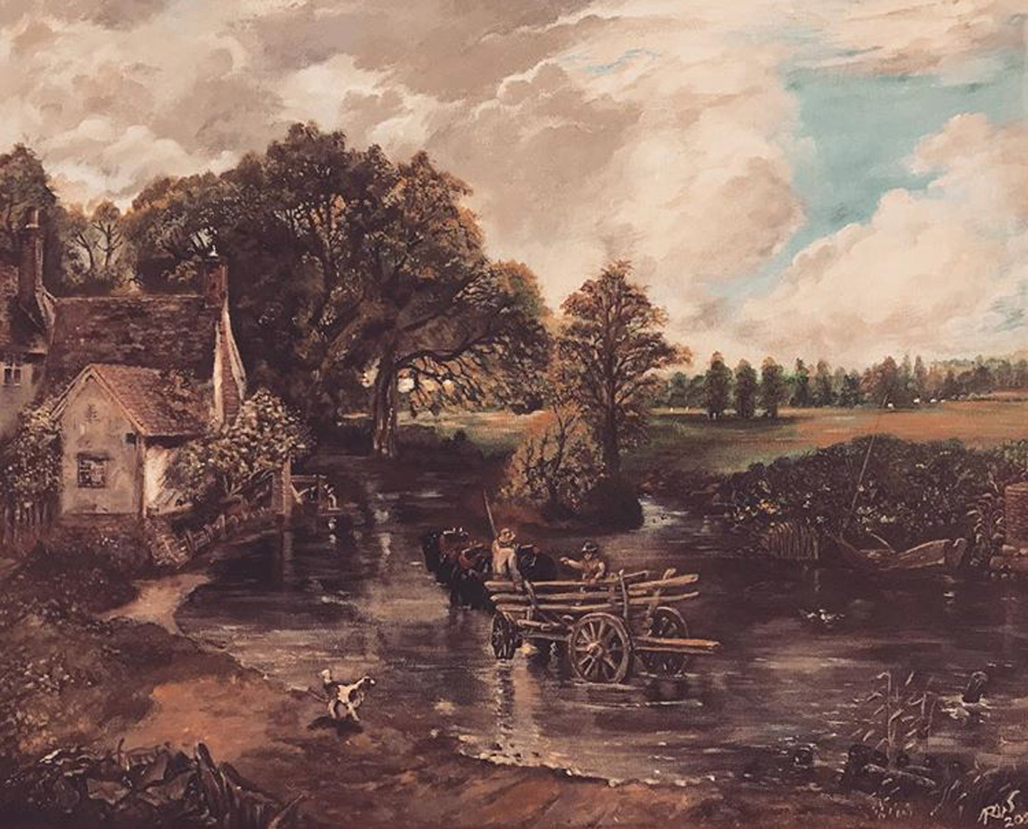 Dr. Wong's rendition of John Constable's <em>The Hay Wain</em> of 1821