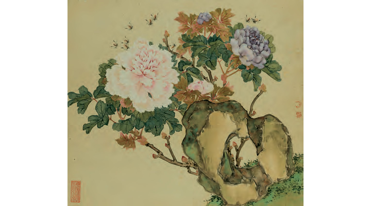 居廉（1828–1904）《花卉草蟲冊》之八，1893