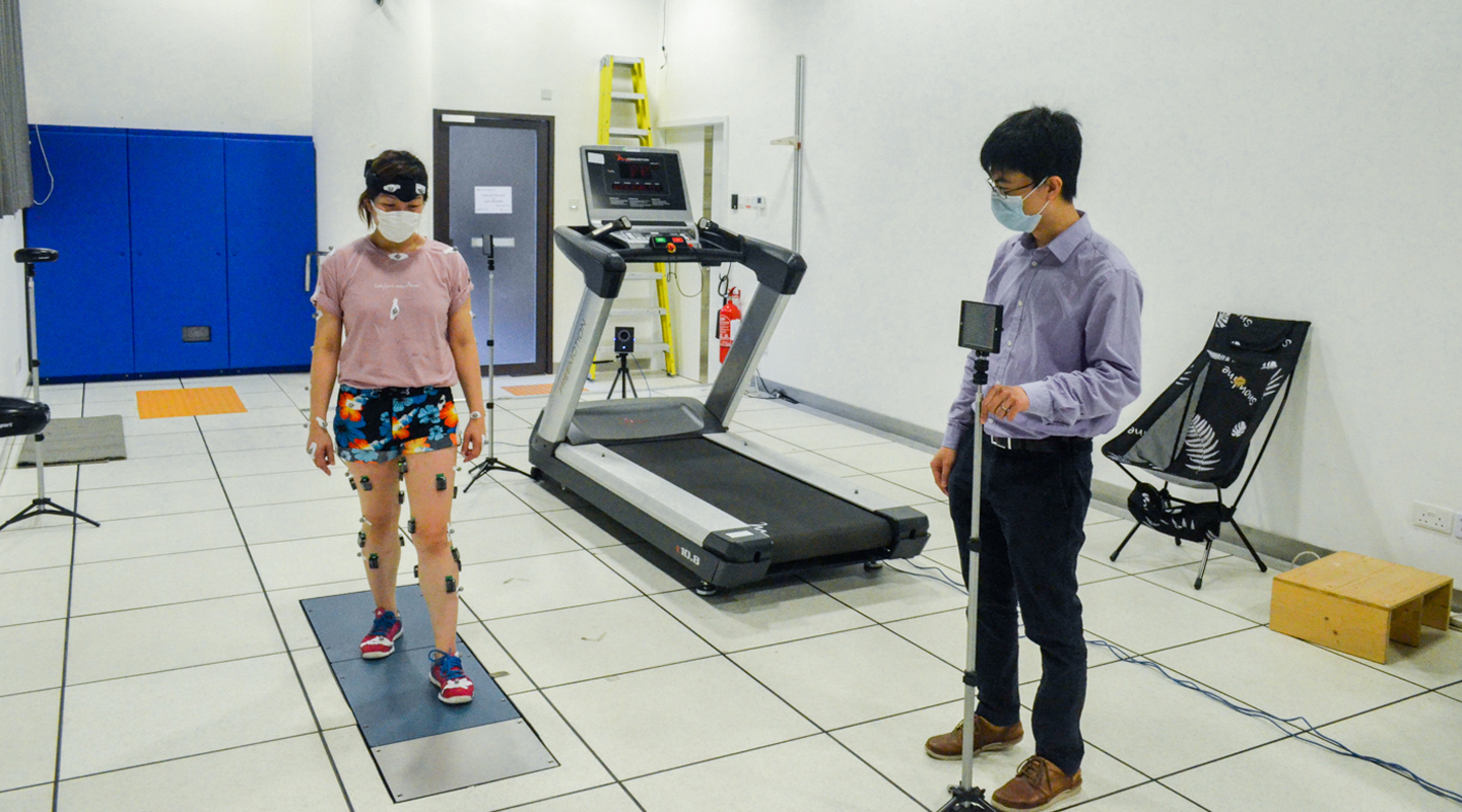 Capturing data from a gait study <em>(Photo courtesy of the interviewee)</em>