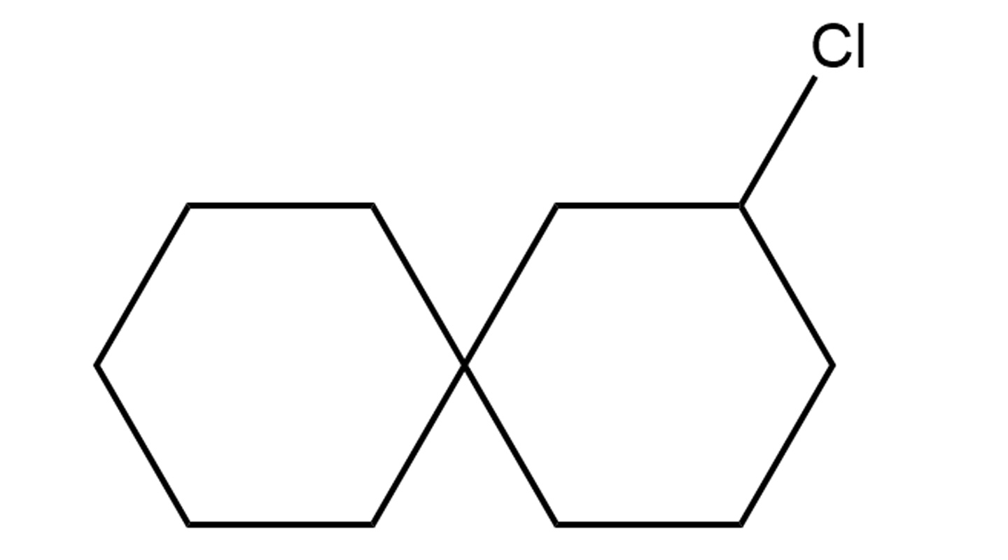 Figure 3: a simple diagram of a halo-spiro (or chloro-spiro) molecule