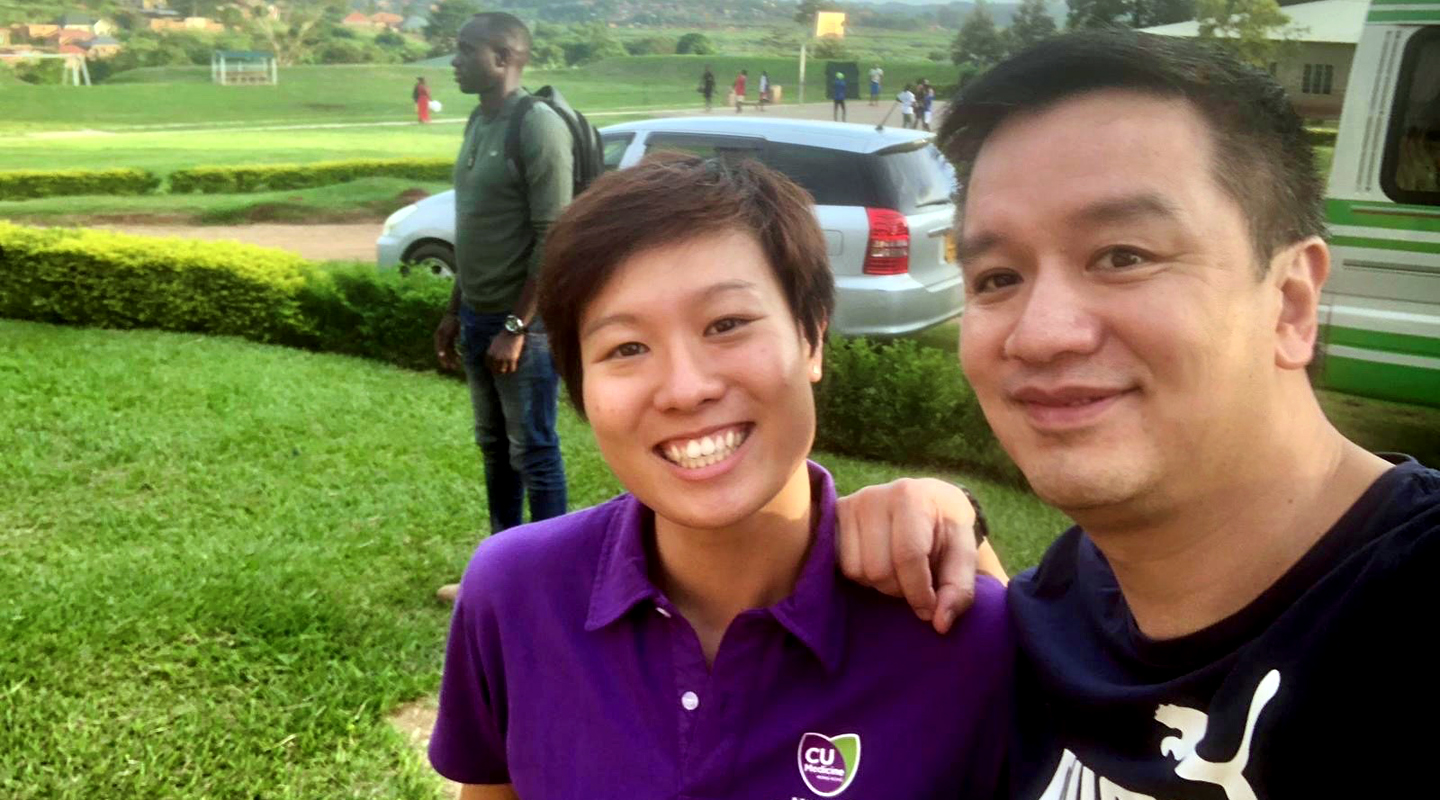 Rachel with Prof. Patrick Yung (right) in Uganda <em>(courtesy of Professor Yung)</em>