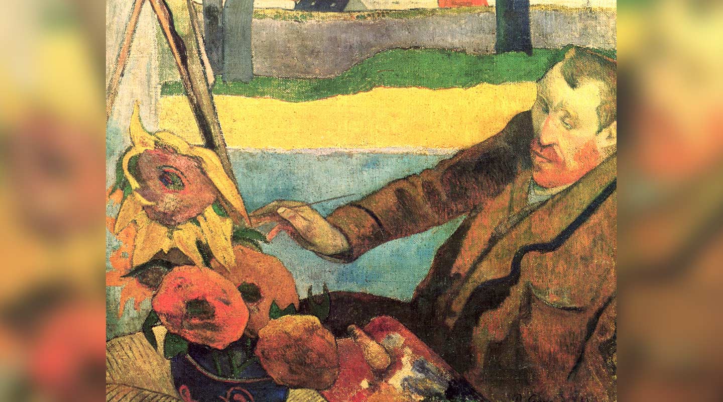 <em>Vincent van Gogh Painting Sunflowers,</em> a painting by another artist Paul Gauguin, is classified by Professor Chan’s algorithm successfully as not being van Gogh’s (Image: <em>Van Gogh Museum, Amsterdam</em>)