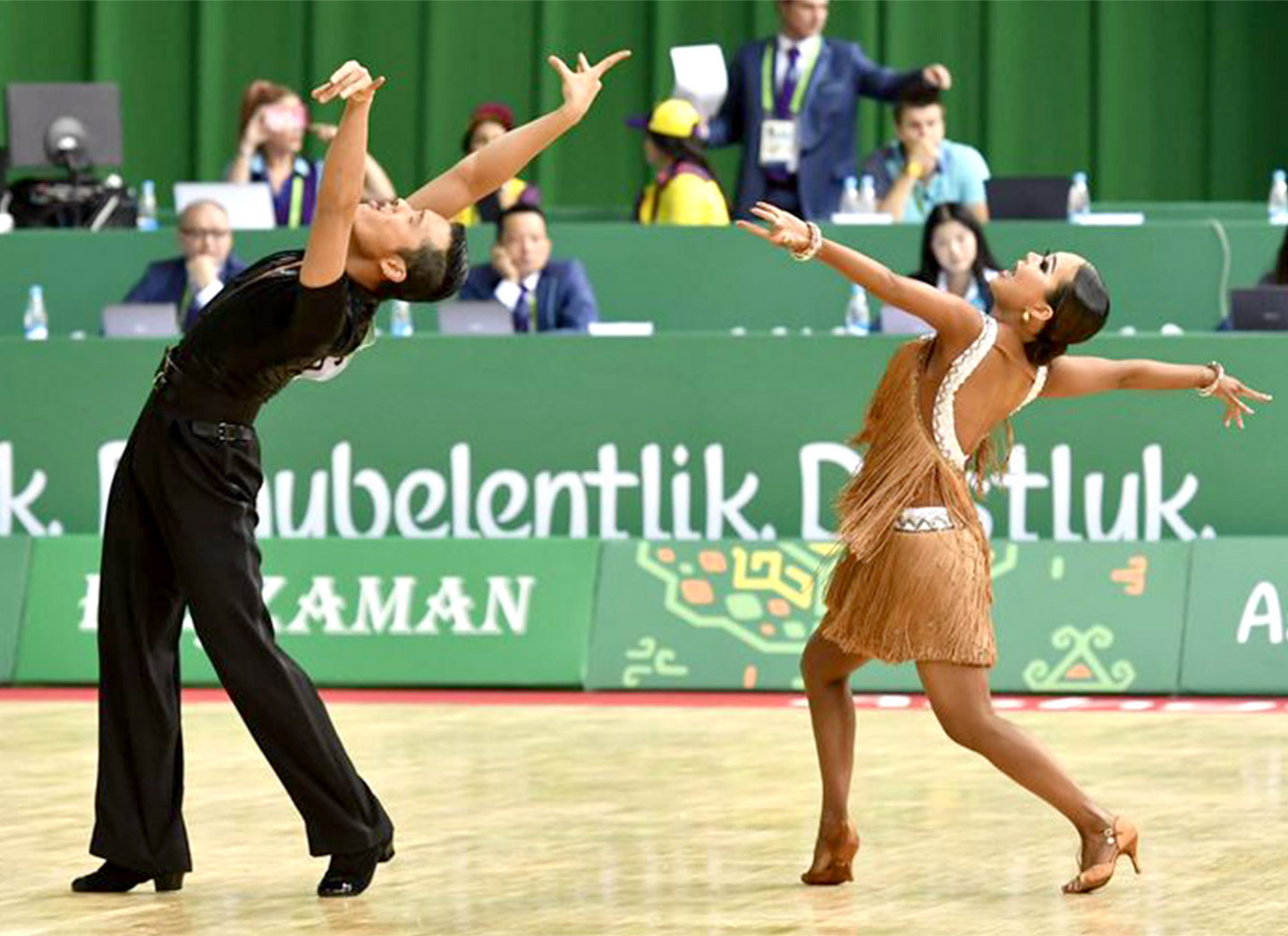 Sam and Michelle won a silver medal in dancesport of the 2017 Asian Indoor and Martial Arts Games <em>(courtesy of the Sports Federation & Olympic Committee of Hong Kong)</em>