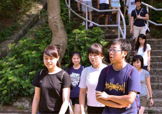 Students of the Department of Sociology take the stairs instead of the lifts