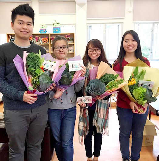 <em>Ko Cheuk-hong (1st left) and his CUAgro teammates</em> 